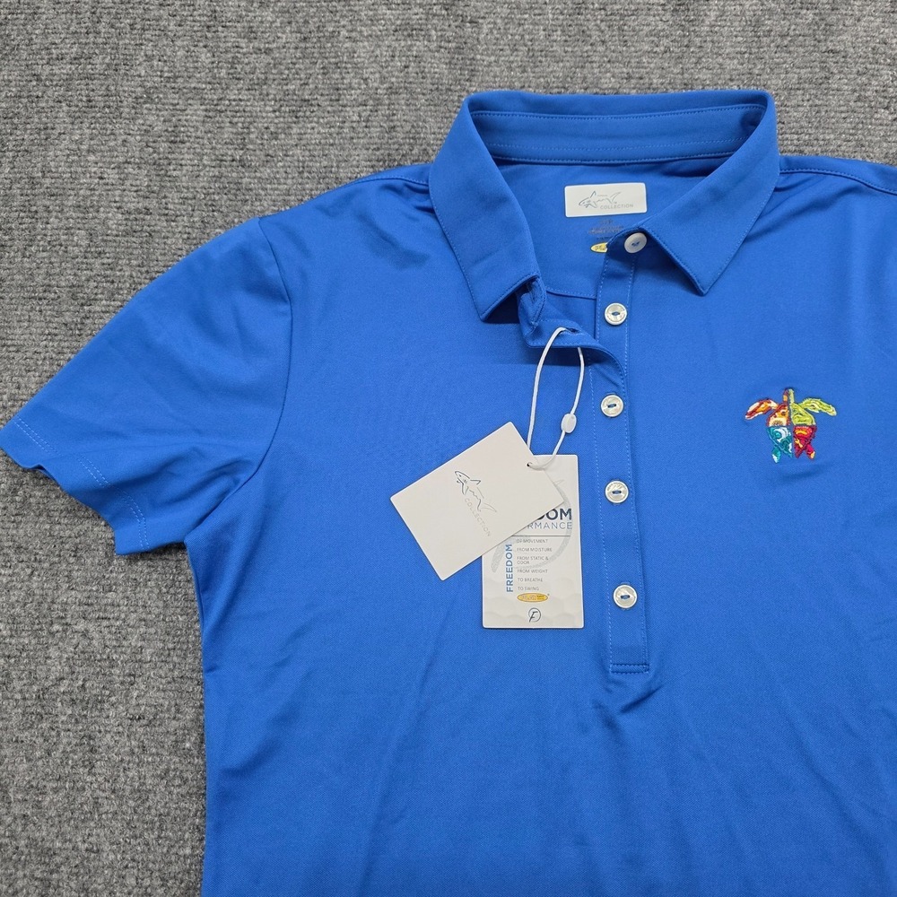 Atlantic‎ Beach Country Club Ladies Greg Norman Play Dry Blue Polo Shirt - S